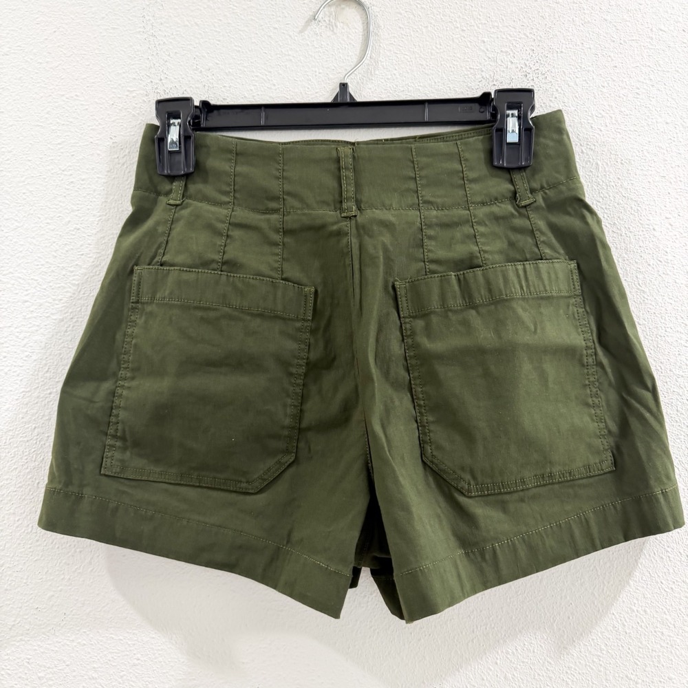 Anthropologie Maeve The Colette Olive Green Boho Retro Shorts 26 - Picture 4 of 7